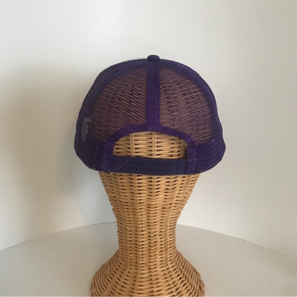 Purple & White Mesh Back Trucker Hat Adjustable Ball Cap New! - Picture 3 of 10